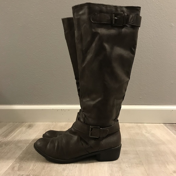 Man Made Leather Riding Boots sz 8 - Picture 2 of 8
